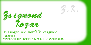 zsigmond kozar business card